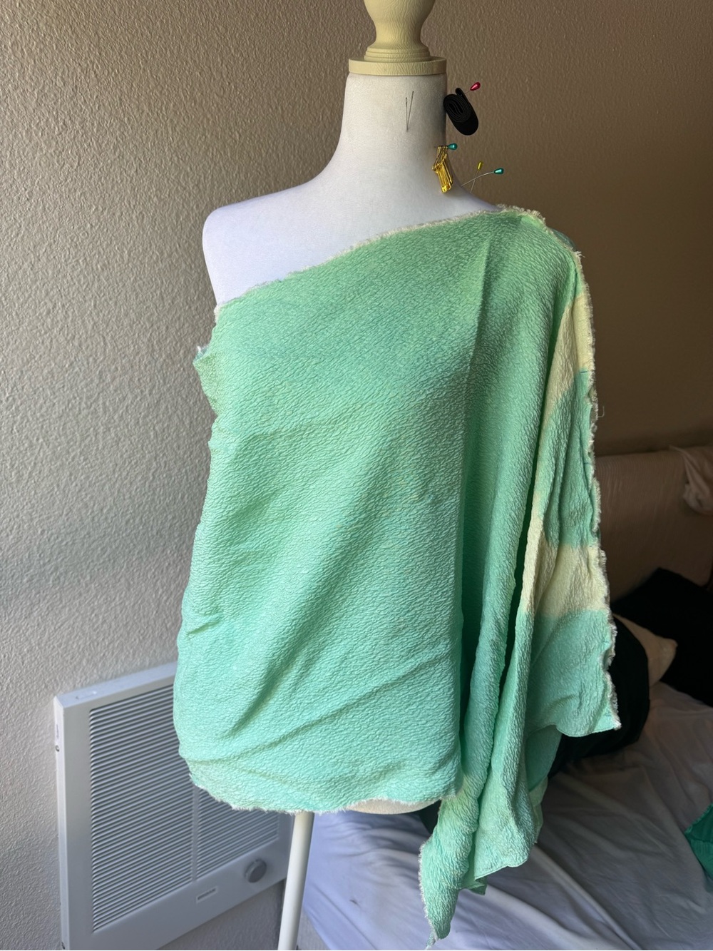 Mary Jaeger One-Shoulder Mint Green Top